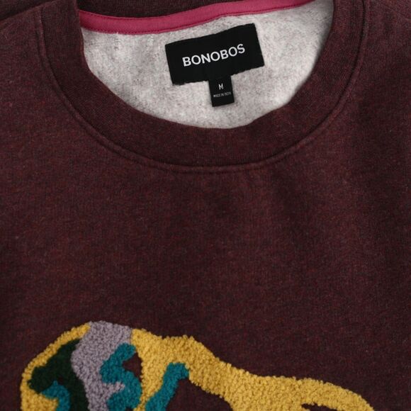 BONOBOS Critter Supersoft Fleece Crew Sweater Embroidered Long Sleeve M 283253 - Picture 11 of 11